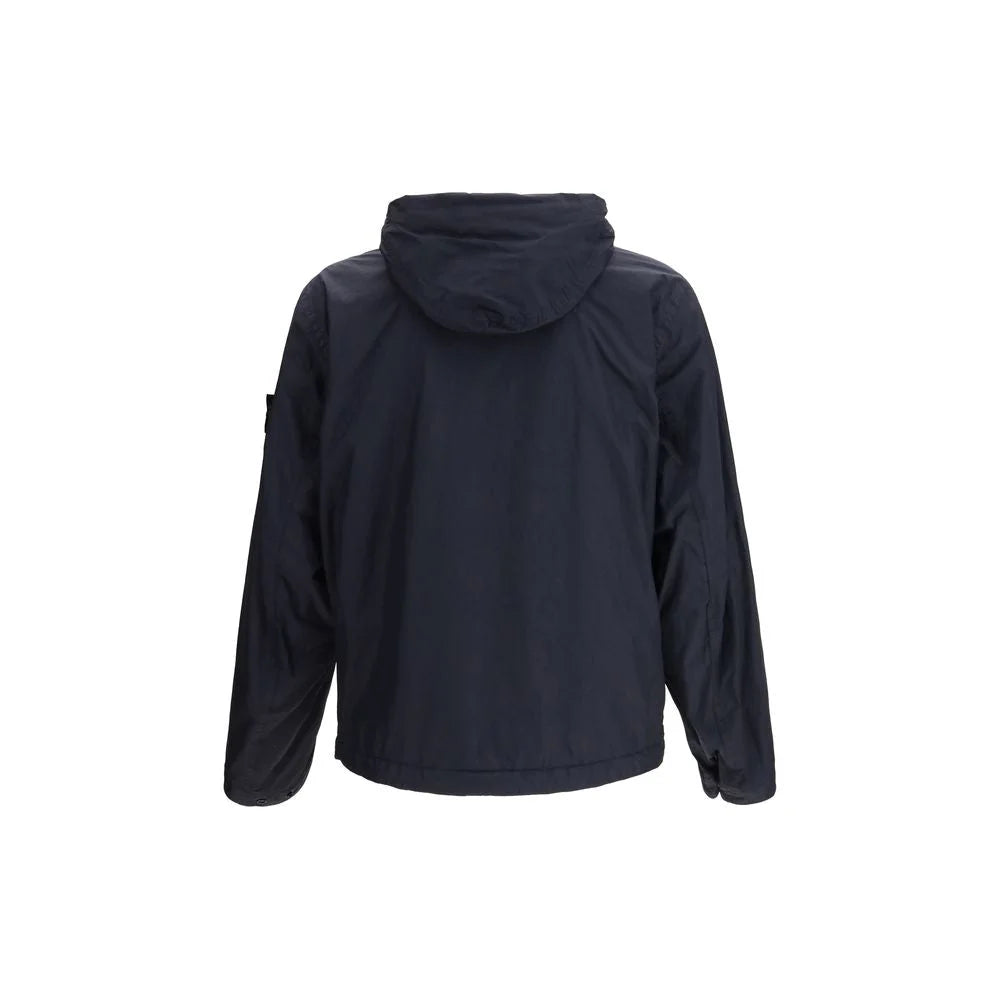Stone Island Blue Polyamide Coat - M