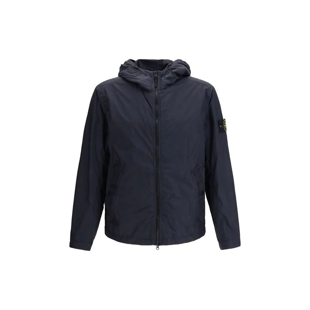 Stone Island Blue Polyamide Coat - M