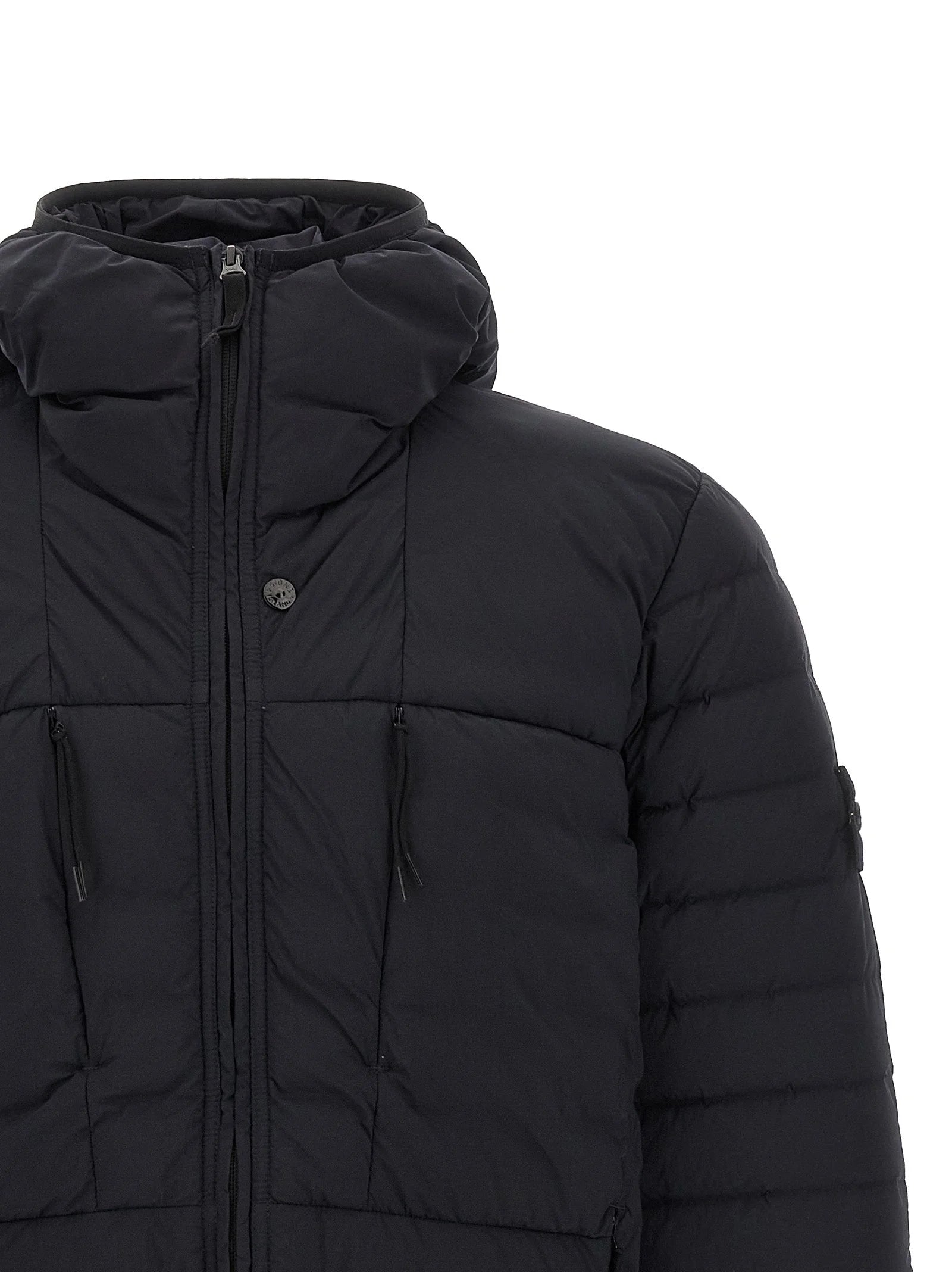 Stone Island Blue Polyamide Full-Length Jacket - XXL