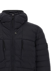 Stone Island Blue Polyamide Full-Length Jacket - XXL