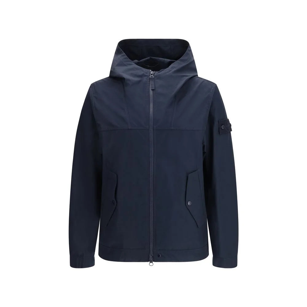 Stone Island Blue Polyester Coat
