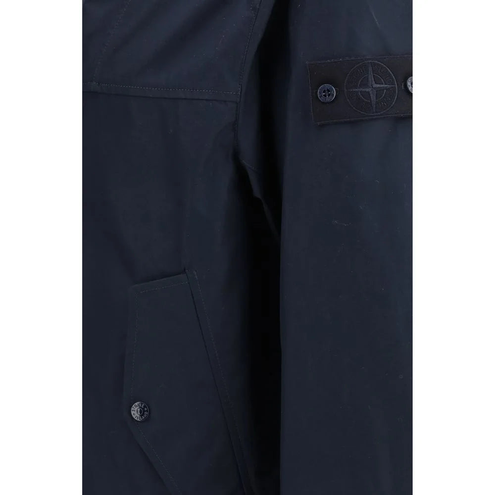Stone Island Blue Polyester Coat