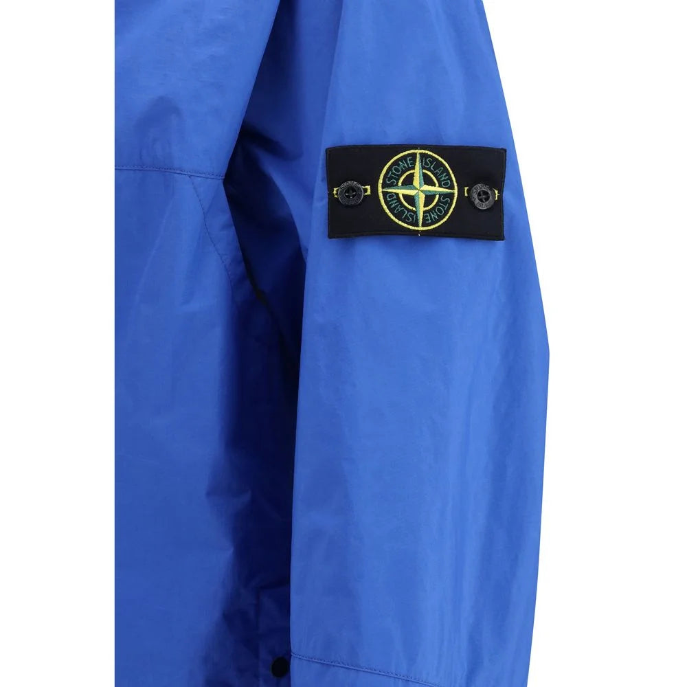 Stone Island Blue Polyester Coat - L