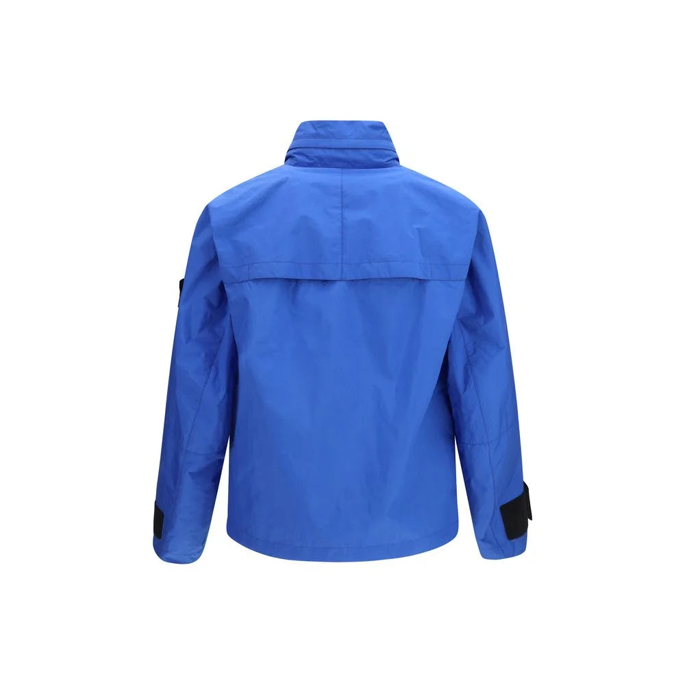 Stone Island Blue Polyester Coat - L