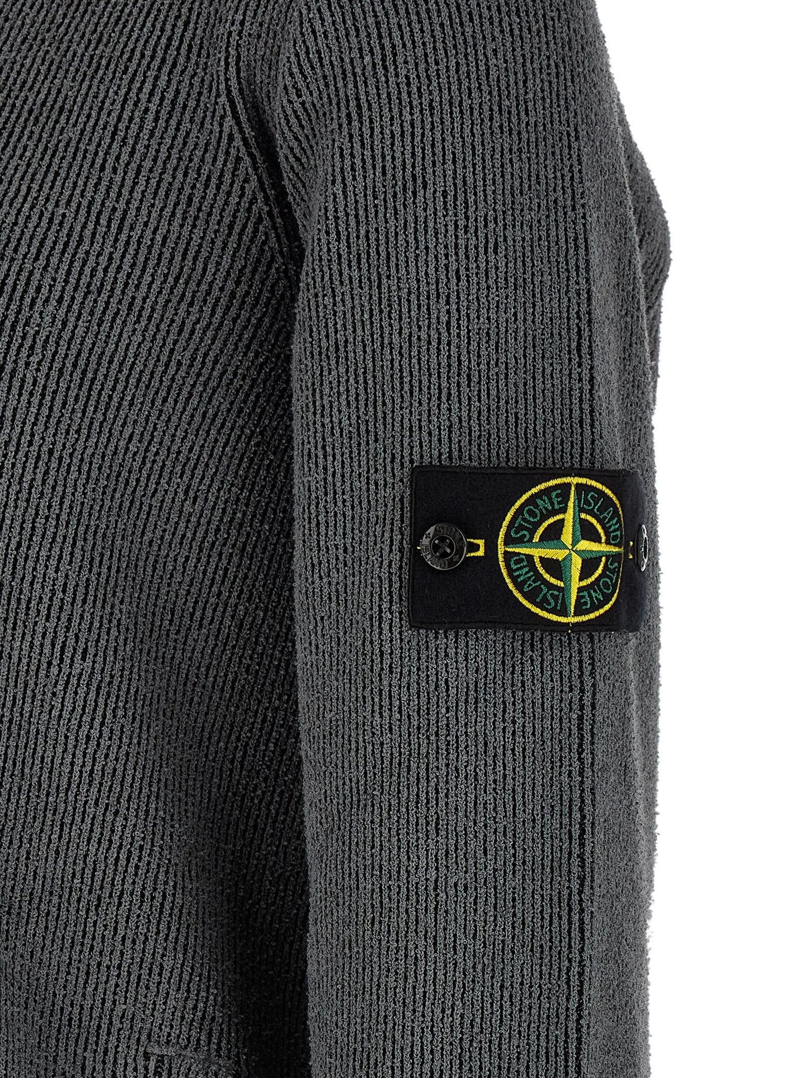 Stone Island Gray Cotton Cardigan - M