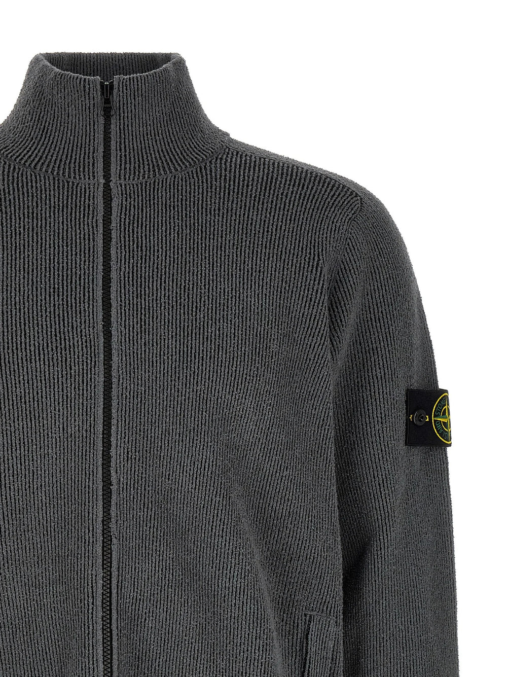Stone Island Gray Cotton Cardigan - M