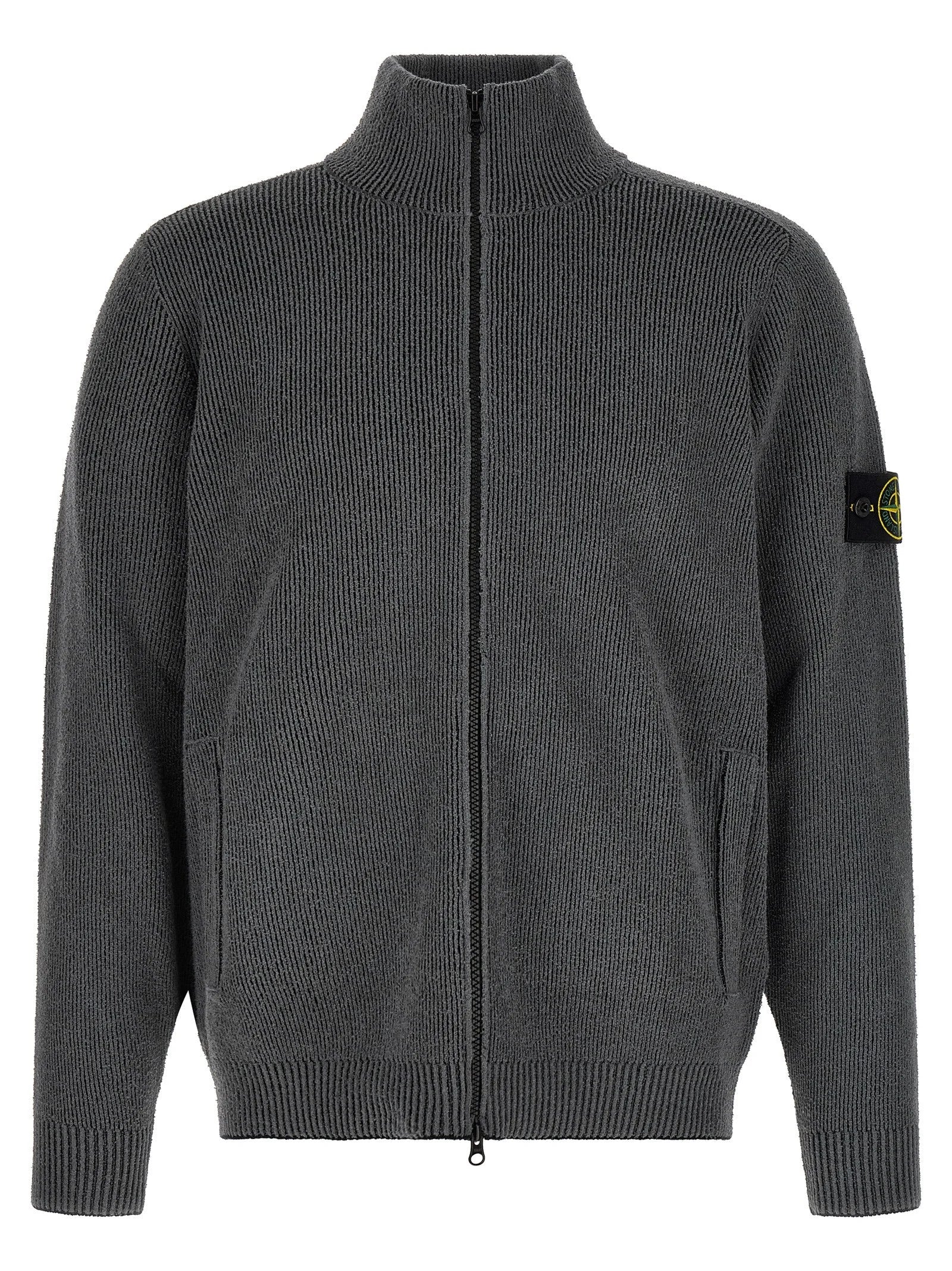 Stone Island Gray Cotton Cardigan - M