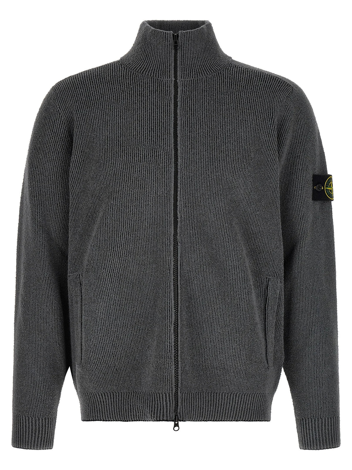 Stone Island Gray Cotton Cardigan - M