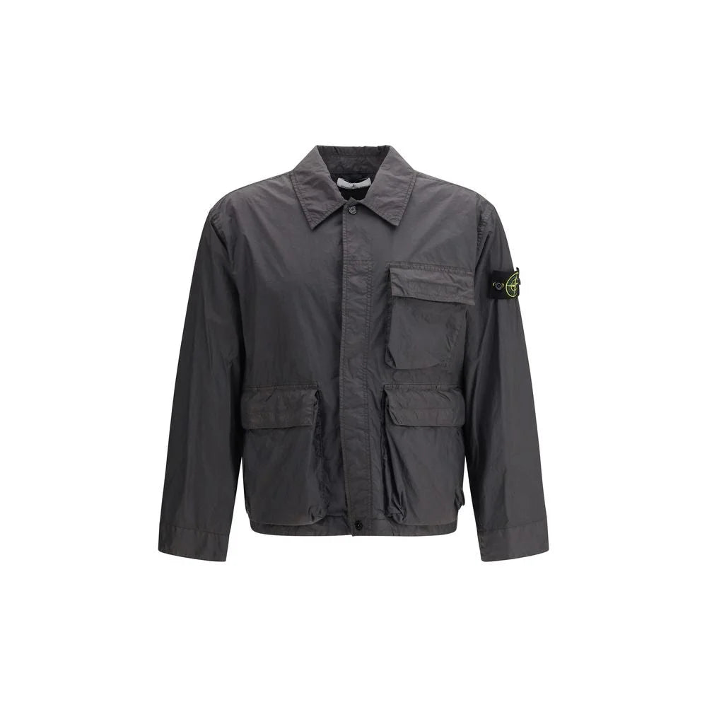 Stone Island Gray Polyamide Coat - XXL