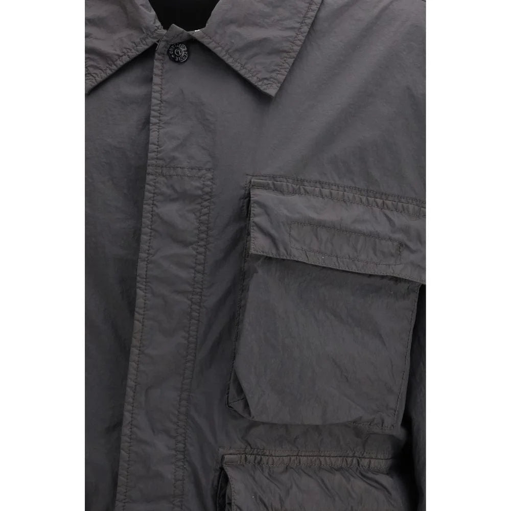 Stone Island Gray Polyamide Coat - XXL