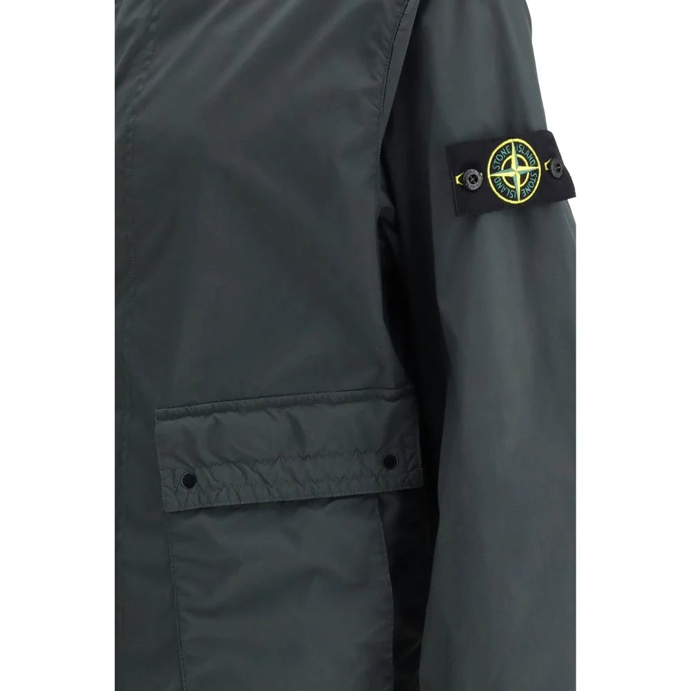 Stone Island Gray Polyester Coat