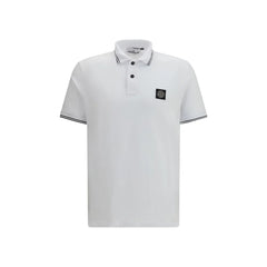 Stone Island White Cotton Polo Shirt