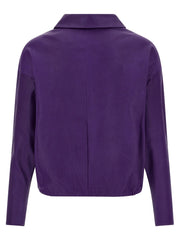STOULS Purple Lamb Leather Blouse