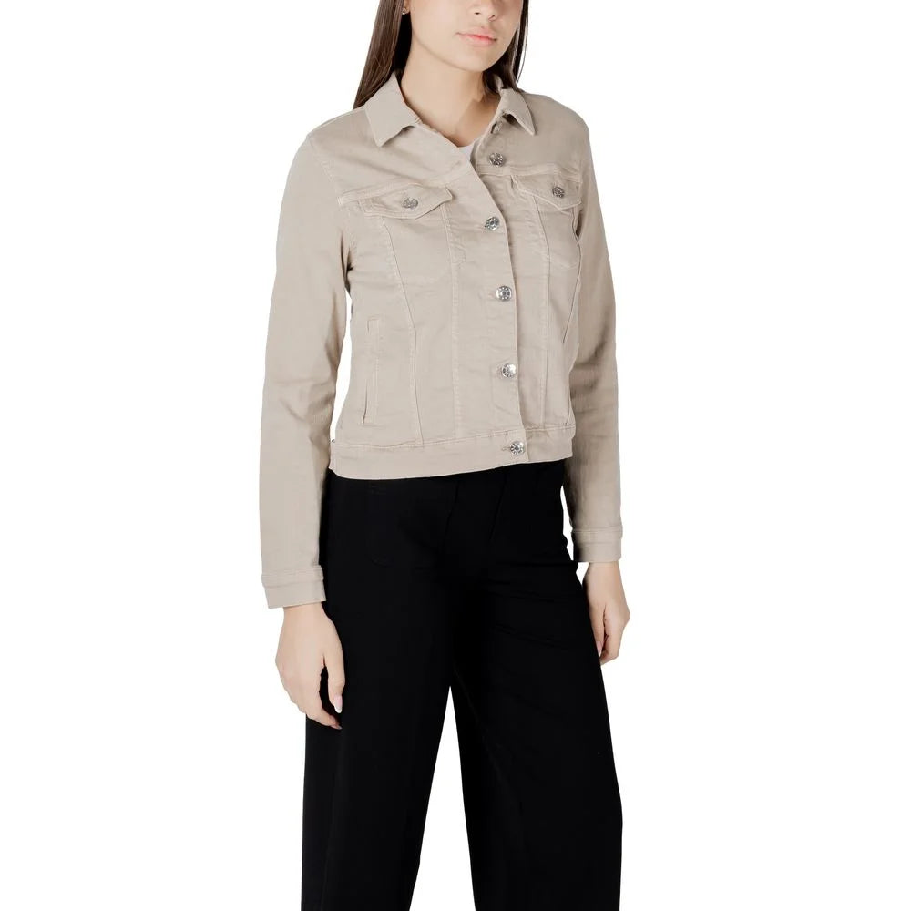 Street One Beige Cotton Jackets & Coat - 46 - Trucker Jackets