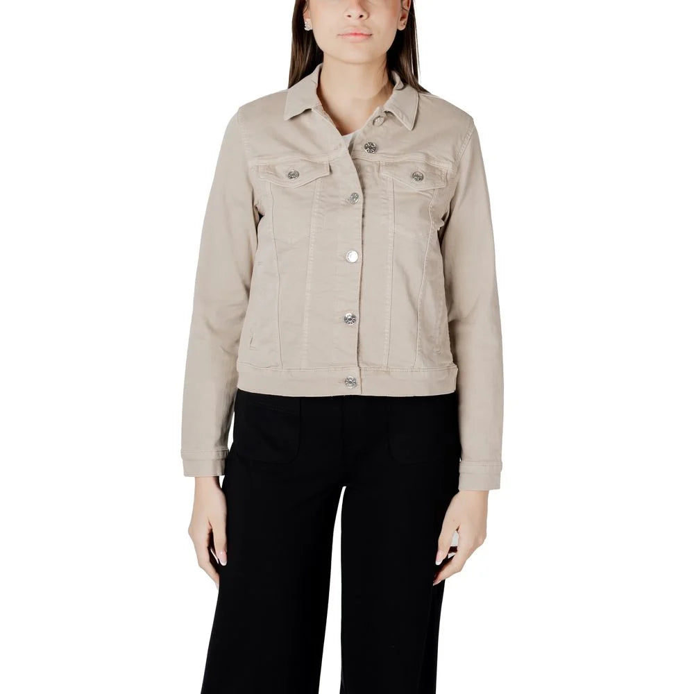 Street One Beige Cotton Jackets & Coat - 46 - Trucker Jackets