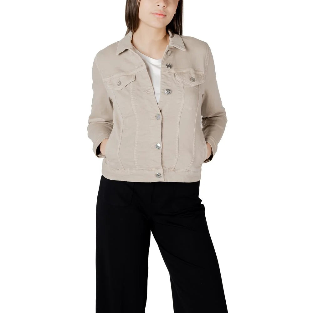 Street One Beige Cotton Jackets & Coat - 46 - Trucker Jackets