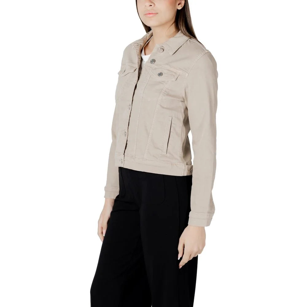 Street One Beige Cotton Jackets & Coat - 46 - Trucker Jackets