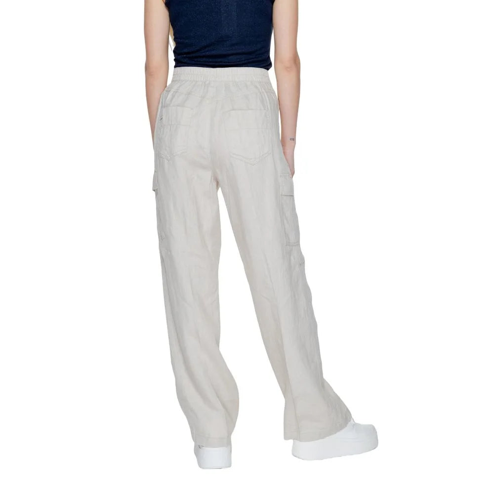 Street One Beige Linen Pant - Trousers
