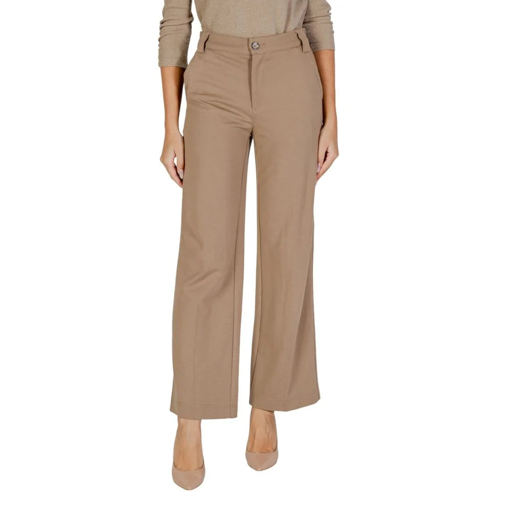 Street One Beige Viscose Pant - Trousers
