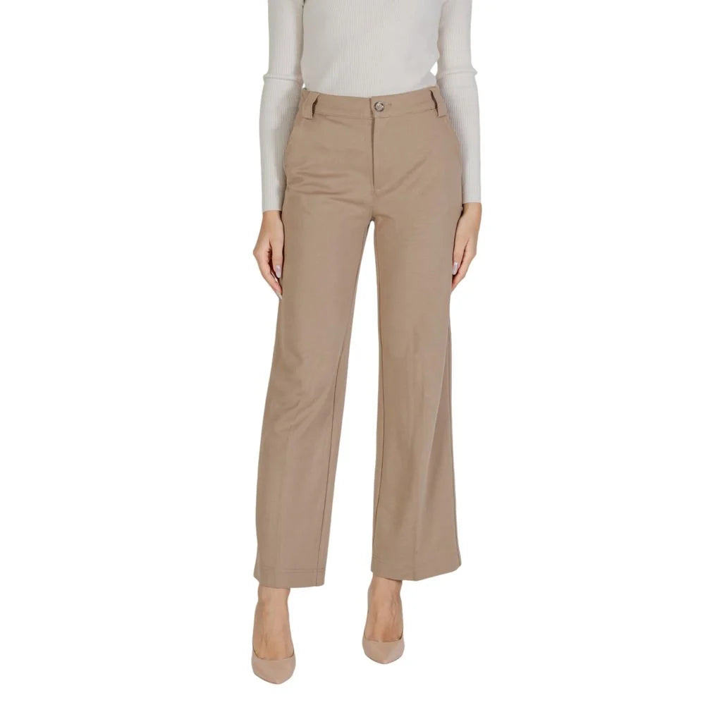 Street One Beige Viscose Pant - Trousers