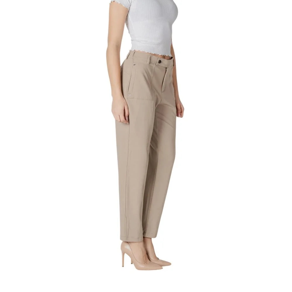 Street One Beige Viscose Pant - Trousers