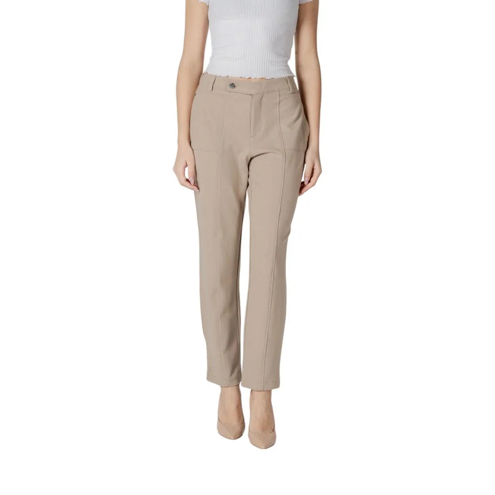 Street One Beige Viscose Pant - Trousers