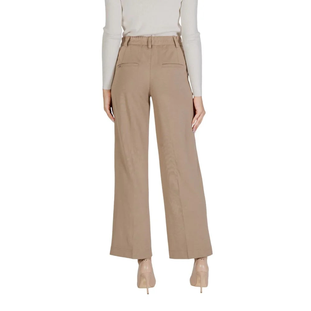 Street One Beige Viscose Pant - Trousers