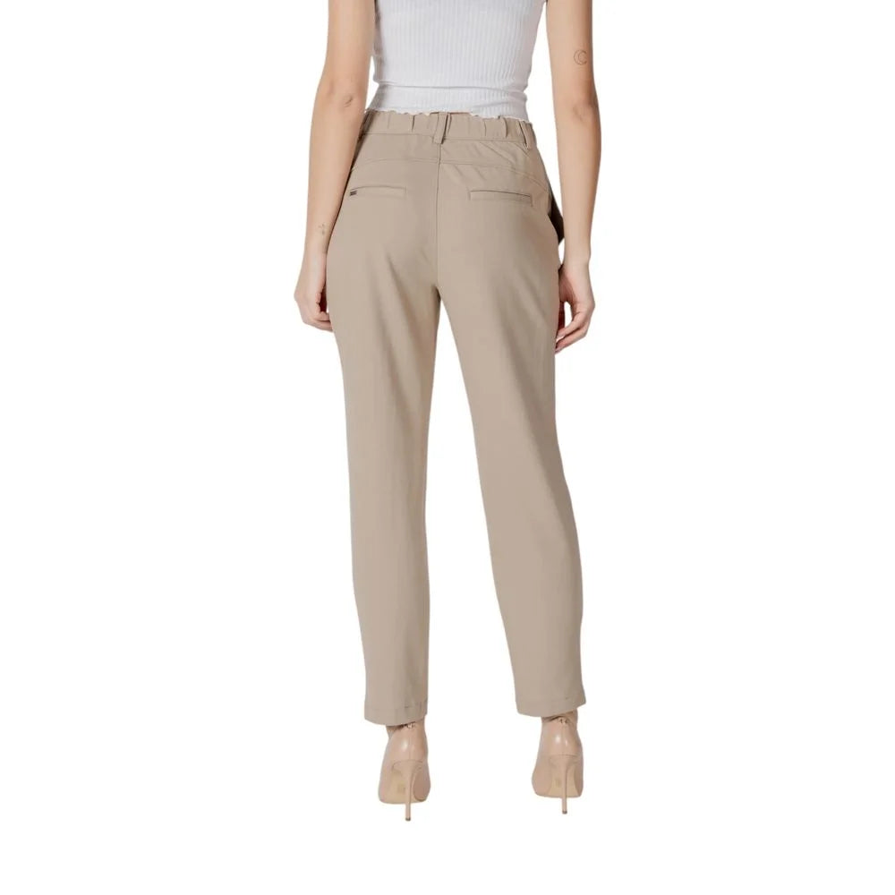 Street One Beige Viscose Pant - Trousers