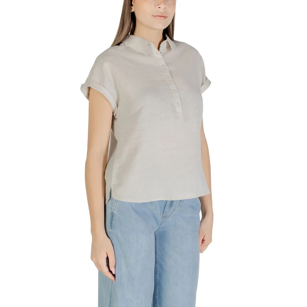 Street One Bicolor Linen Blouse - Blouses