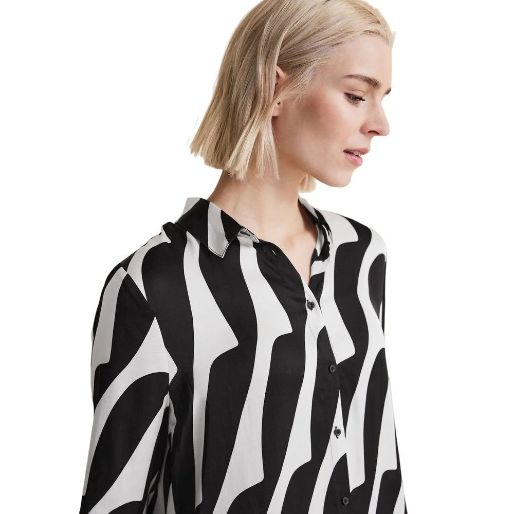 Street One Black And White Viscose Blouse - IT38|XS - Blouses