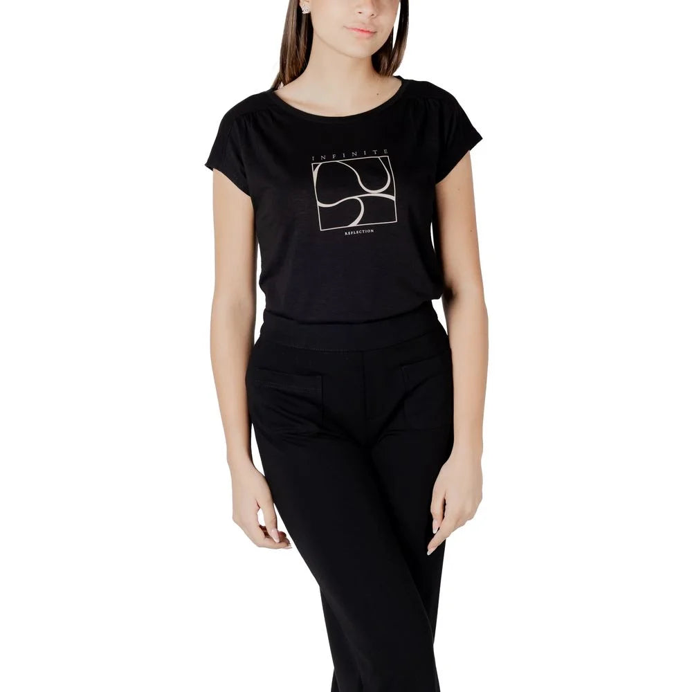 Street One Black Cotton T-Shirt - 34 | XXS