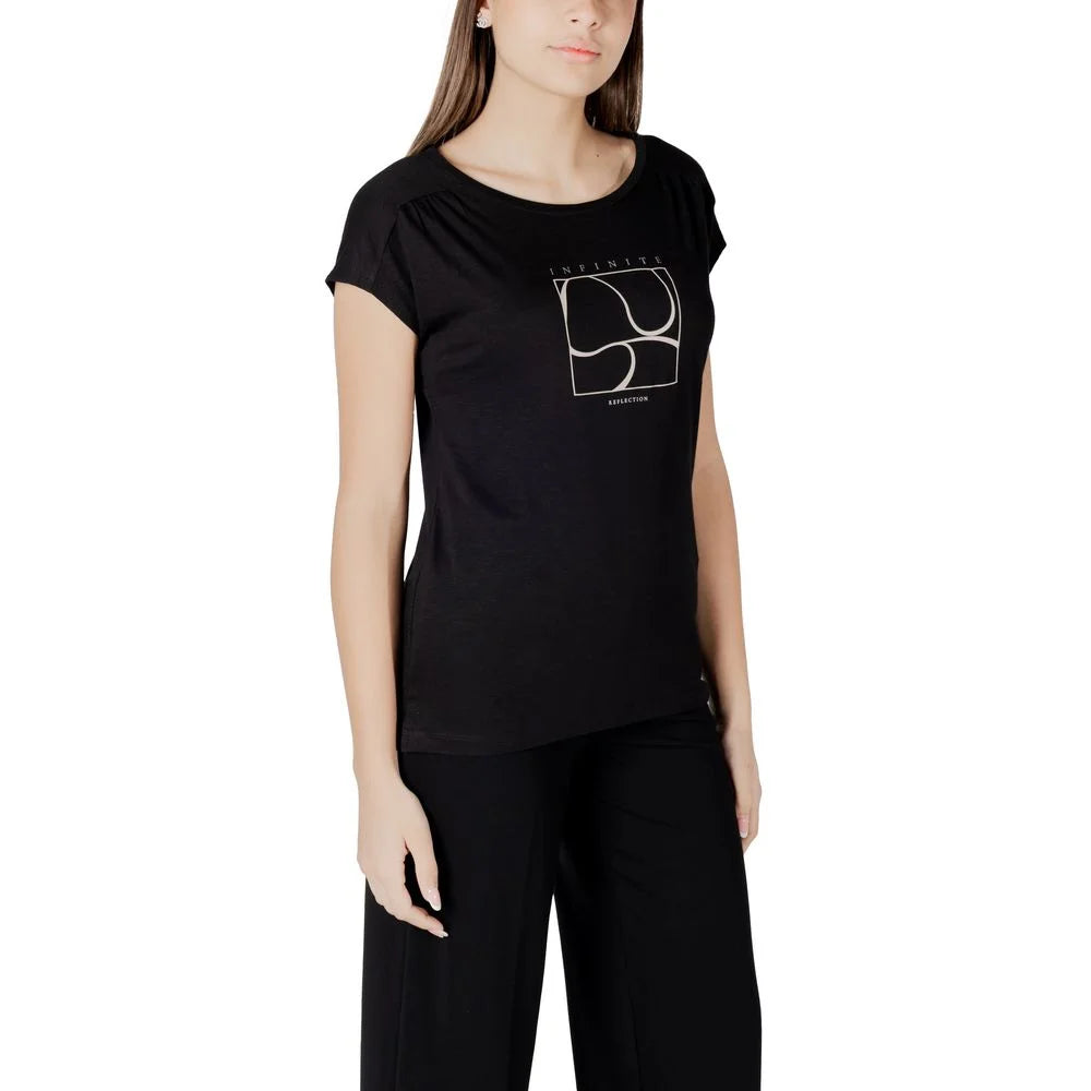 Street One Black Cotton T-Shirt - 34 | XXS