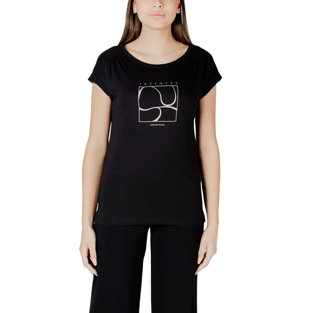 Street One Black Cotton T-Shirt - 34 | XXS