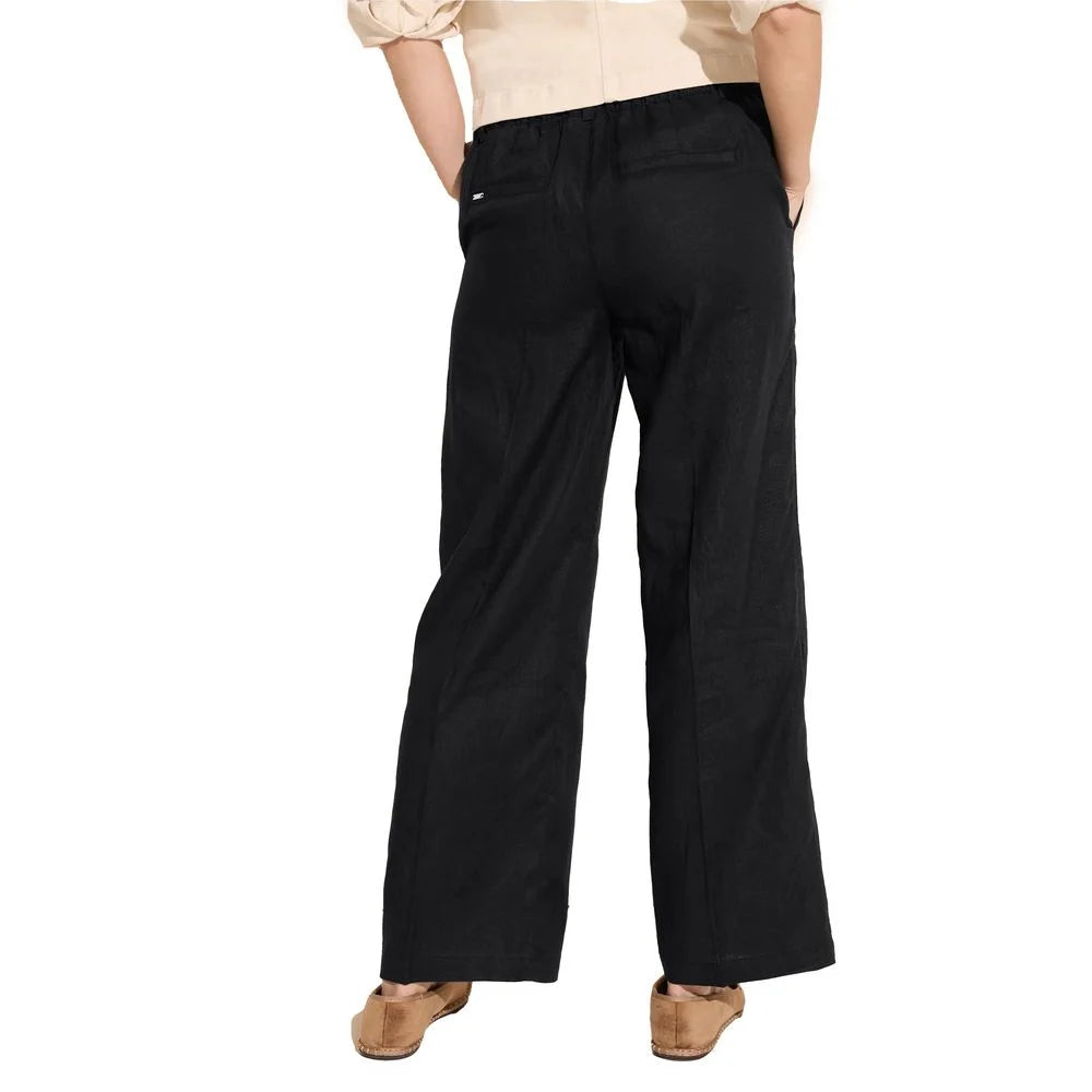 Street One Black Linen Pant - W42 | L30 - Trousers