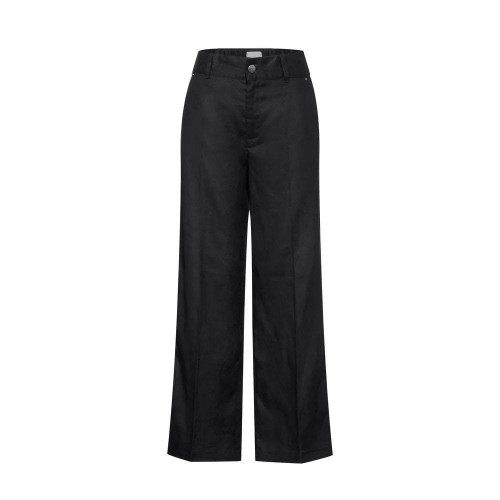 Street One Black Linen Pant - W42 | L30 - Trousers