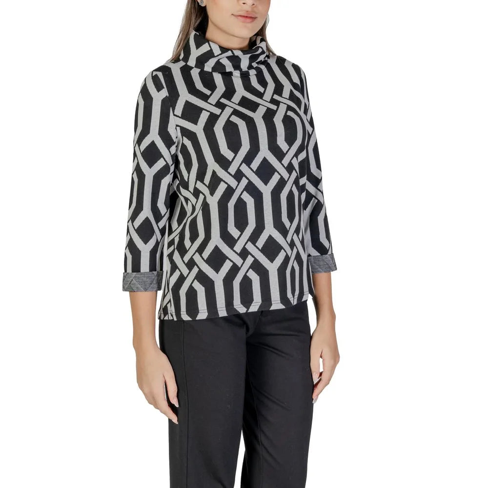 Street One Black Polyester Sweater - 46