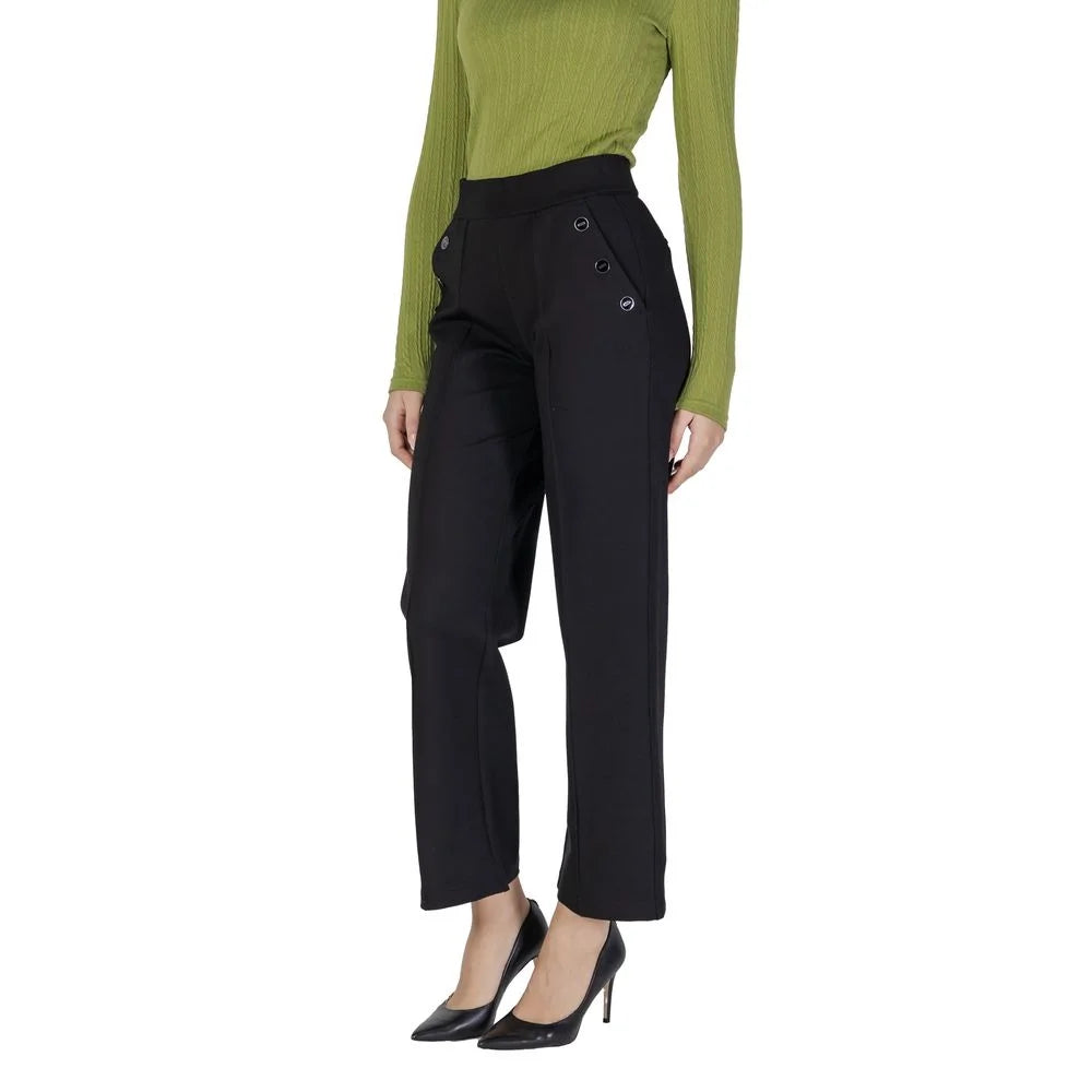 Street One Black Viscose Pant - Trousers