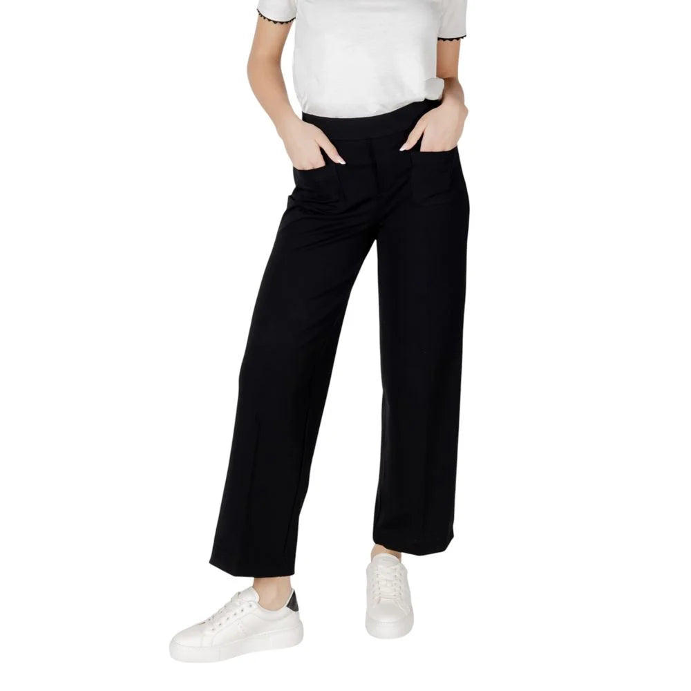 Street One Black Viscose Pant - Trousers