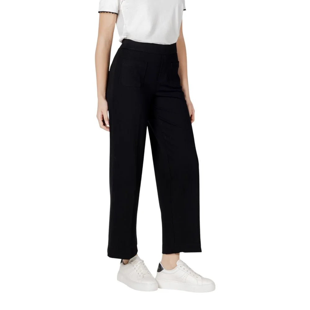 Street One Black Viscose Pant - Trousers