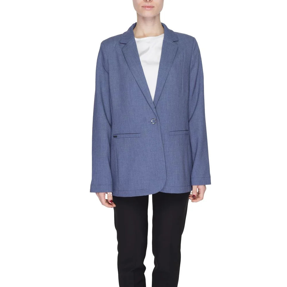 Street One Blue Polyester Blazer - 46 - Coats & Jackets