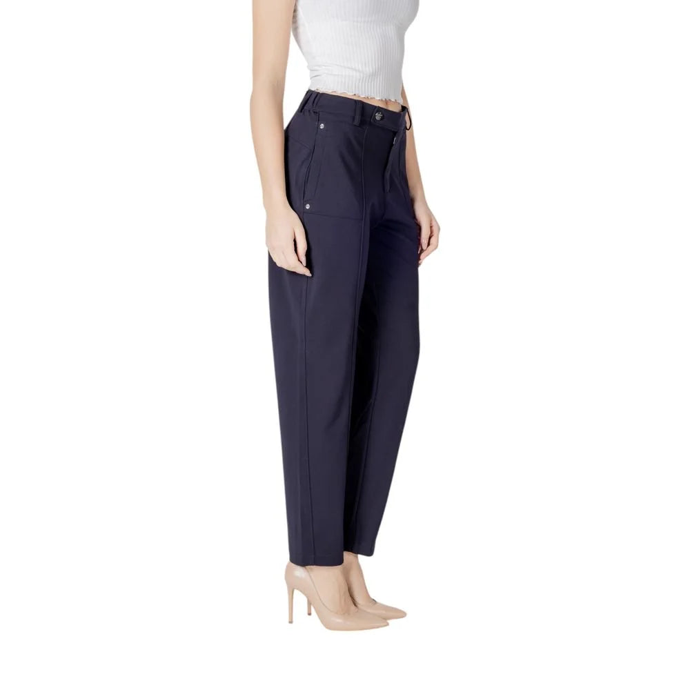 Street One Blue Viscose Pant - Trousers