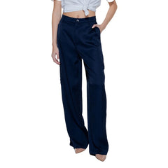 Street One Blue Viscose Pant - Trousers