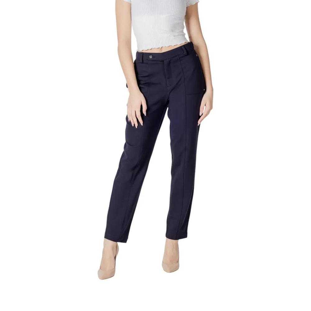 Street One Blue Viscose Pant - Trousers