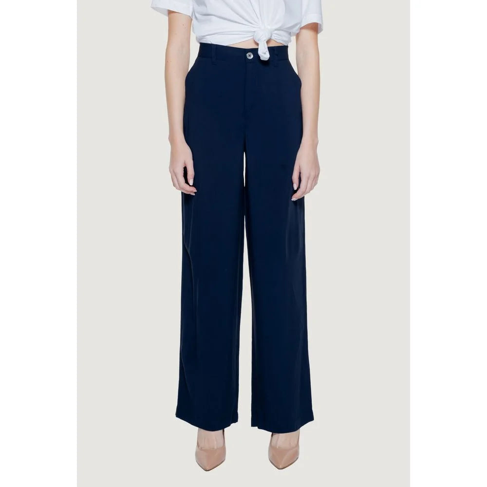 Street One Blue Viscose Pant - Trousers