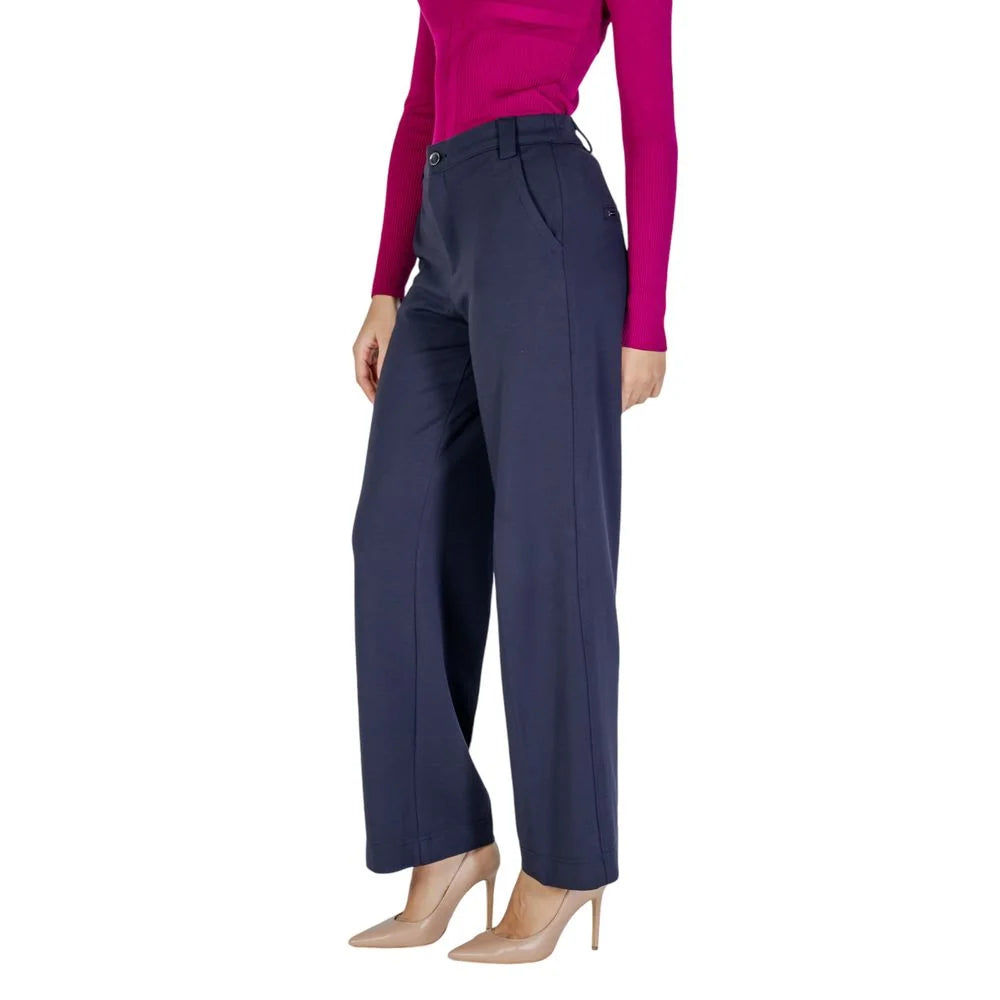Street One Blue Viscose Pant - Trousers