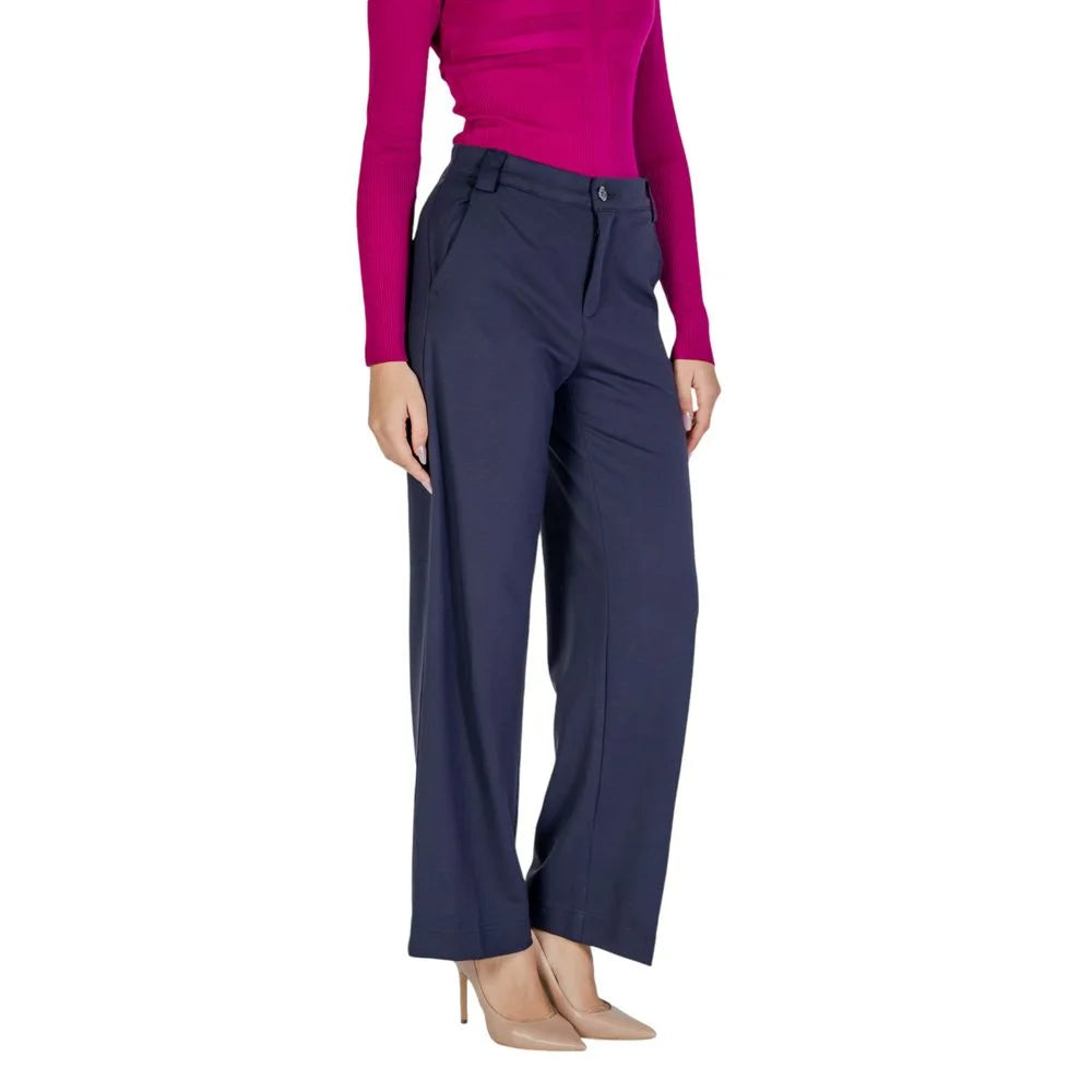 Street One Blue Viscose Pant - Trousers