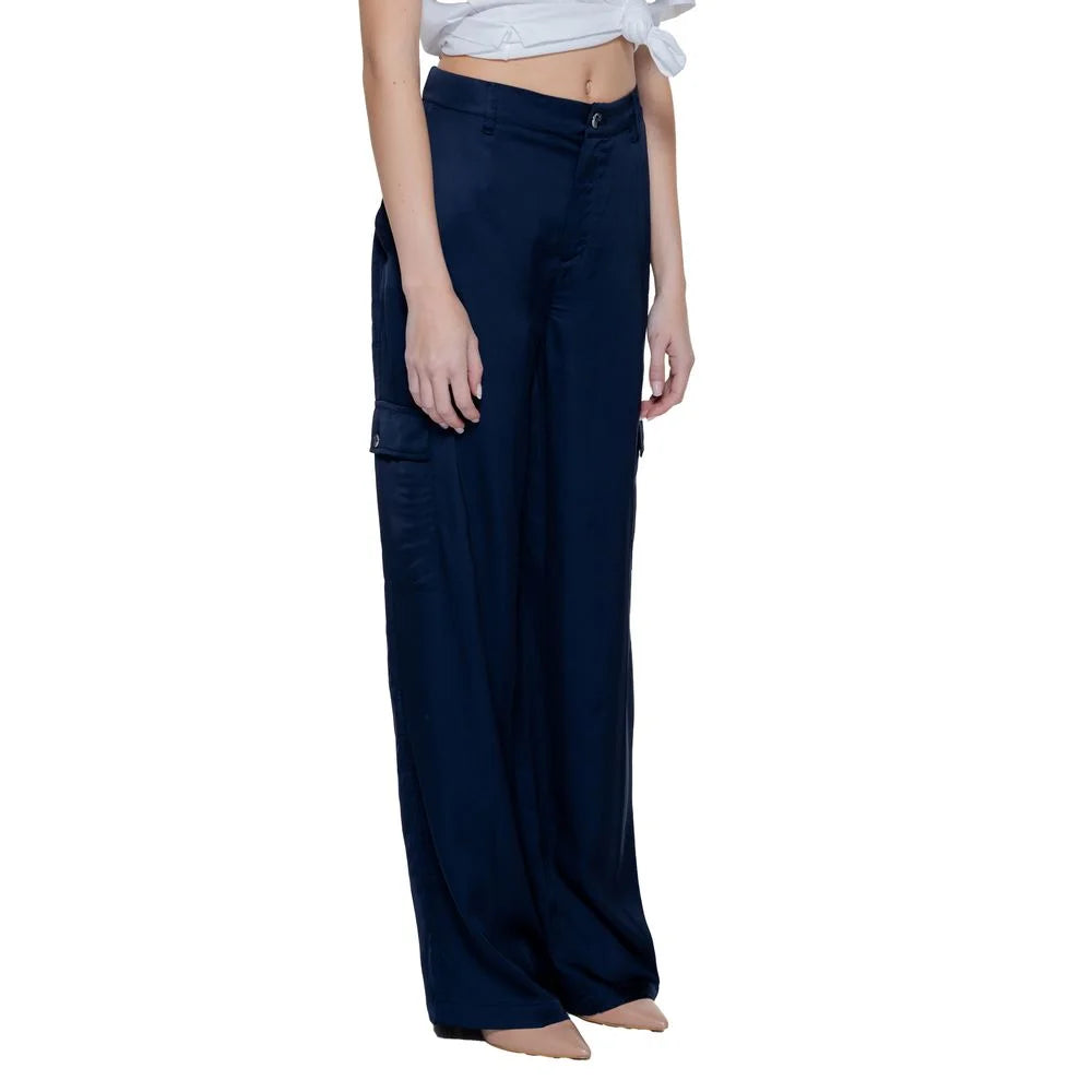 Street One Blue Viscose Pant - Trousers