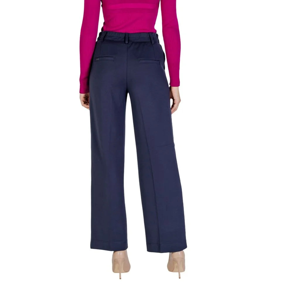 Street One Blue Viscose Pant - Trousers