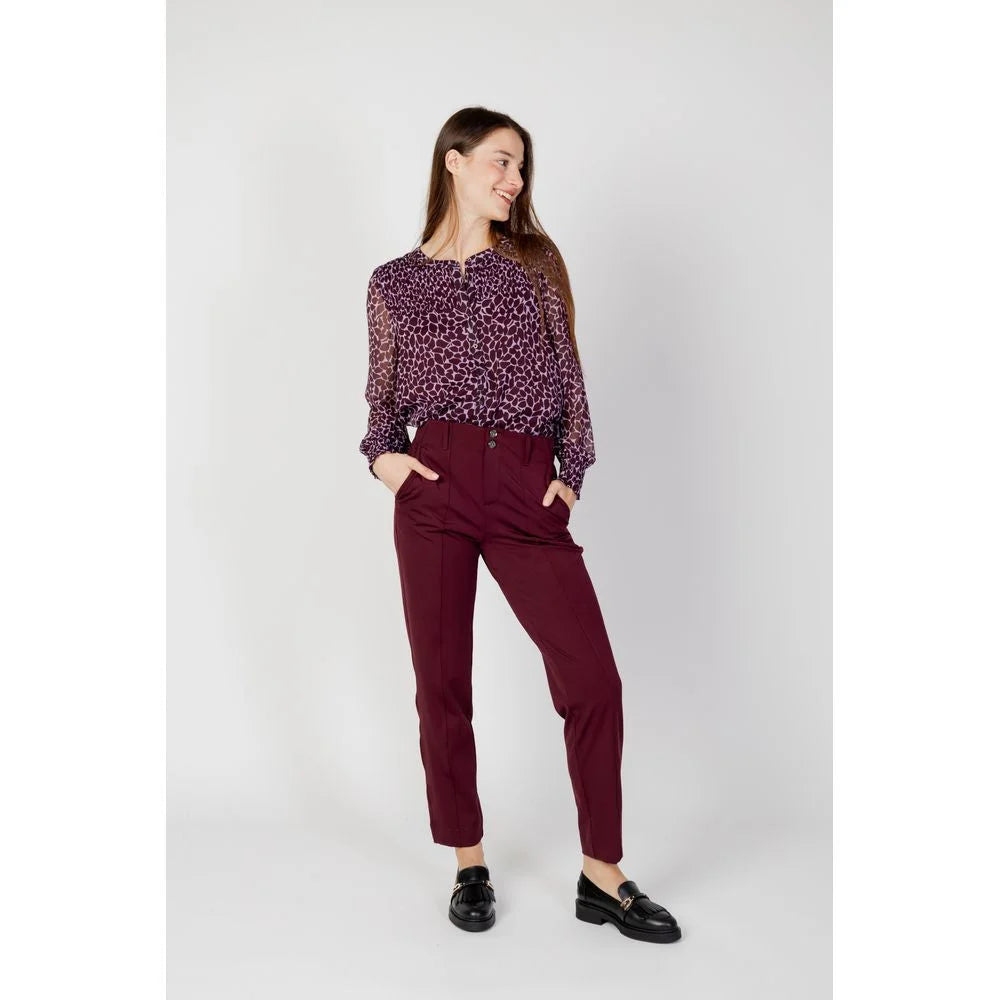 Street One Bordeaux Polyester Pant - W34 | L30