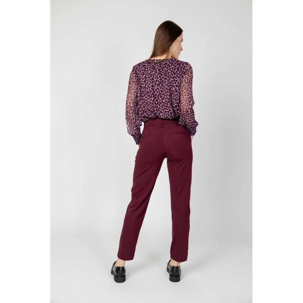 Street One Bordeaux Polyester Pant - W34 | L30